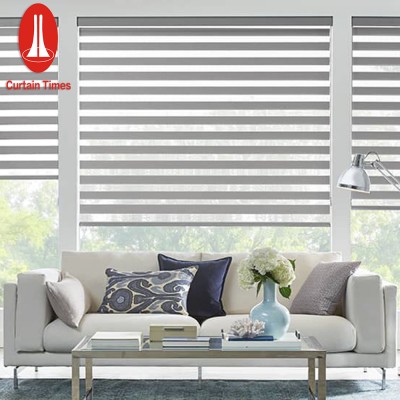 Durable and Good price polyester fabric combi manual zebra blinds for office or home